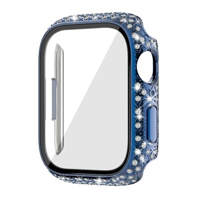 41mm Apple watch full diamond cover Blue - فل كفر دايموند لساعات ابل مقاس  ٤١م - ازرق  