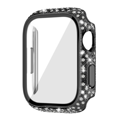 41mm Apple watch full diamond cover Black - فل كفر دايموند لساعات ابل مقاس  ٤١م - اسود  