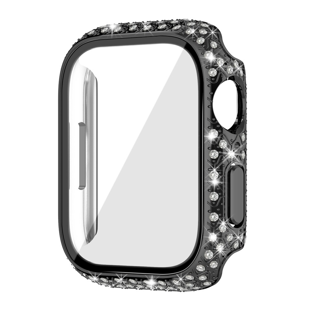 45mm Apple watch full diamond cover Black - فل كفر دايموند لساعات ابل مقاس  ٤٥م - اسود  