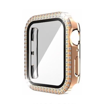 38mm Apple watch full cover Top diamond - Rose Gold - فل كفر اطار دايموند لساعات ابل مقاس  ٣٨م - روز قولد 
