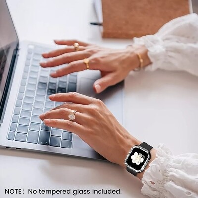 40mm Apple watch full cover Top diamond - Gold - فل كفر اطار دايموند لساعات ابل مقاس  ٤٠م - ذهبي 