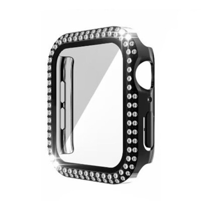 45mm Apple watch full cover Top diamond - Black - فل كفر اطار دايموند لساعات ابل مقاس  ٤٥م - اسود 
