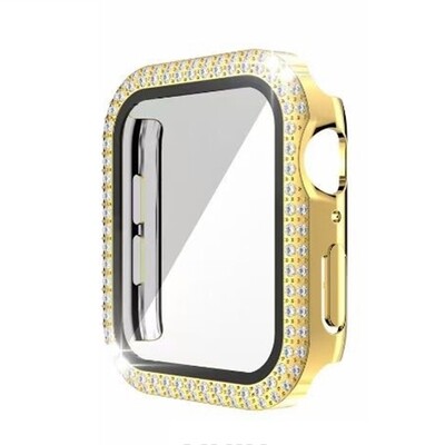 45mm Apple watch full cover Top diamond - Gold - فل كفر اطار دايموند لساعات ابل مقاس  ٤٥م - ذهبي 