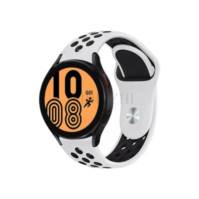 (22mm) Nike Sports Silicone band White&amp;Black - باند نايك سبورت سيليكون لون ابيض مع اسود 