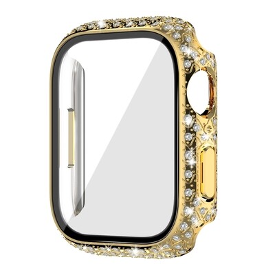41mm Apple watch full diamond cover Gold - فل كفر دايموند لساعات ابل مقاس  ٤١م - ذهبي  