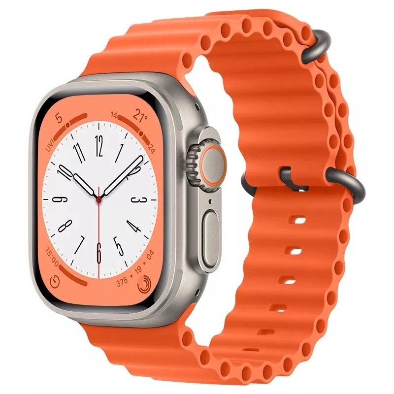 (42mm-44mm-45mm-46mm-49mm) Ocean Orange new ultra strap design - باند سيليكون برتقالي تصميم ساعه الالترا الجديد 