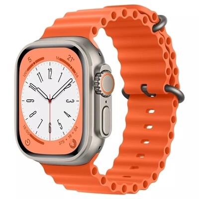 (42mm-44mm-45mm-46mm-49mm) Ocean Orange new ultra strap design - باند سيليكون برتقالي تصميم ساعه الالترا الجديد 