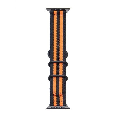 (42mm-44mm-45mm-49mm) Fabric Black&amp;Orange Band - باند خام اسود مع برتقالي 