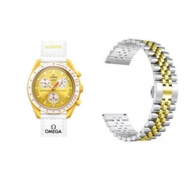 (OmegaXSwatch) Rolex Silver &amp; Gold - رولكس سلفر مع ذهبي 