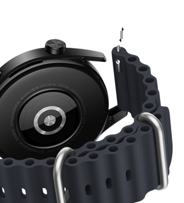 (20mm) Ocean Dark Grey new ultra strap design - باند سيليكون رمادي غامق تصميم ساعه الالترا الجديد 