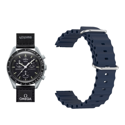 (OmegaXSwatch) Ocean Dark Grey new ultra strap design - باند سيليكون رمادي غامق تصميم ساعه الالترا الجديد 
