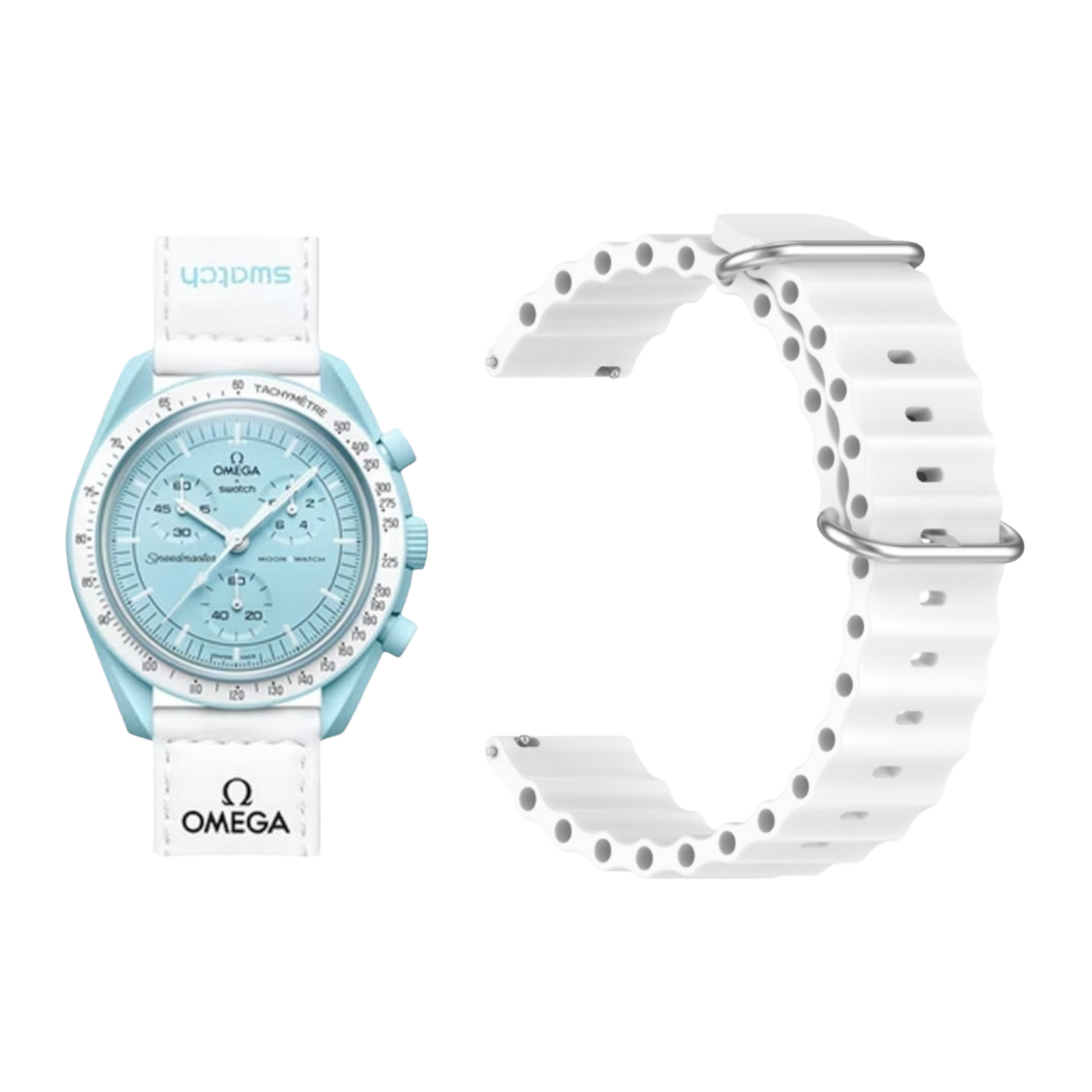 (OmegaXSwatch) Ocean White new ultra strap design - باند سيليكون ابيض تصميم ساعه الالترا الجديد 