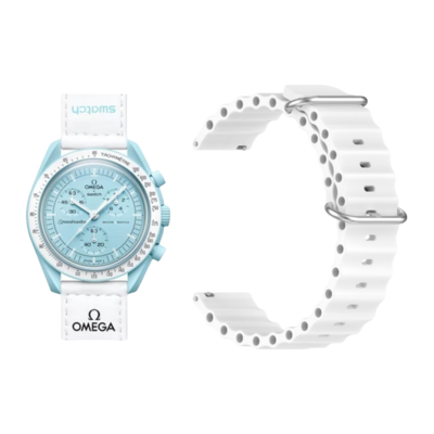 (OmegaXSwatch) Ocean White new ultra strap design - باند سيليكون ابيض تصميم ساعه الالترا الجديد 