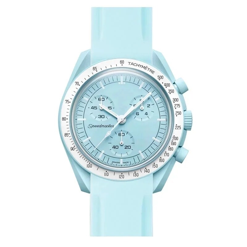 (OmegaXSwatch)  iSwatch silicone Light Blue - باند اي-سواتش لون سماوي 