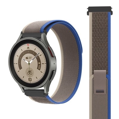 (20mm) Trail Loop Grey&amp;Blue new ultra strap design - باند خام رمادي مع ازرق تصميم ساعه الالترا الجديد 