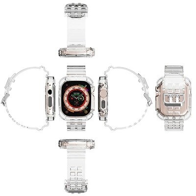 (49mm) Full band with cover Transparent - باند كامل مع كفر شفاف 