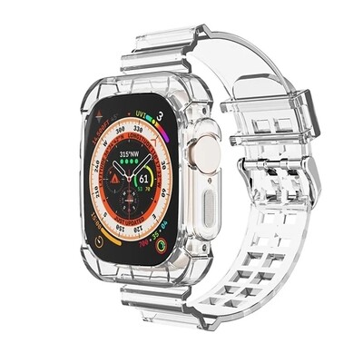 (49mm) Full band with cover Transparent - باند كامل مع كفر شفاف 