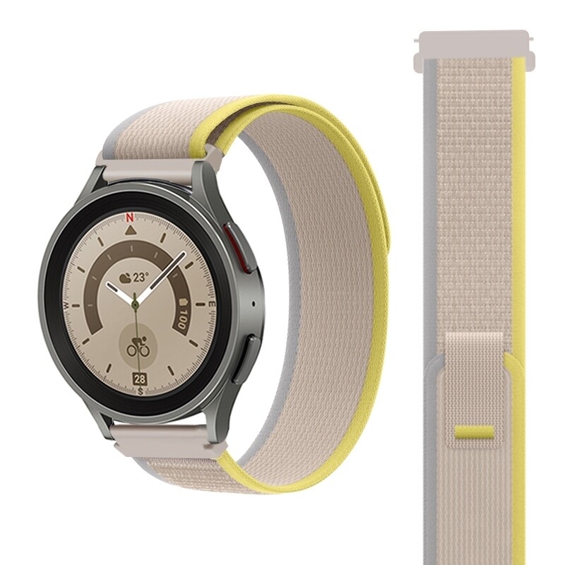 (22mm) Trail Loop Grey&amp;Yellow new ultra design - باند خام رمادي مع اصفر تصميم ساعه الالترا الجديد 