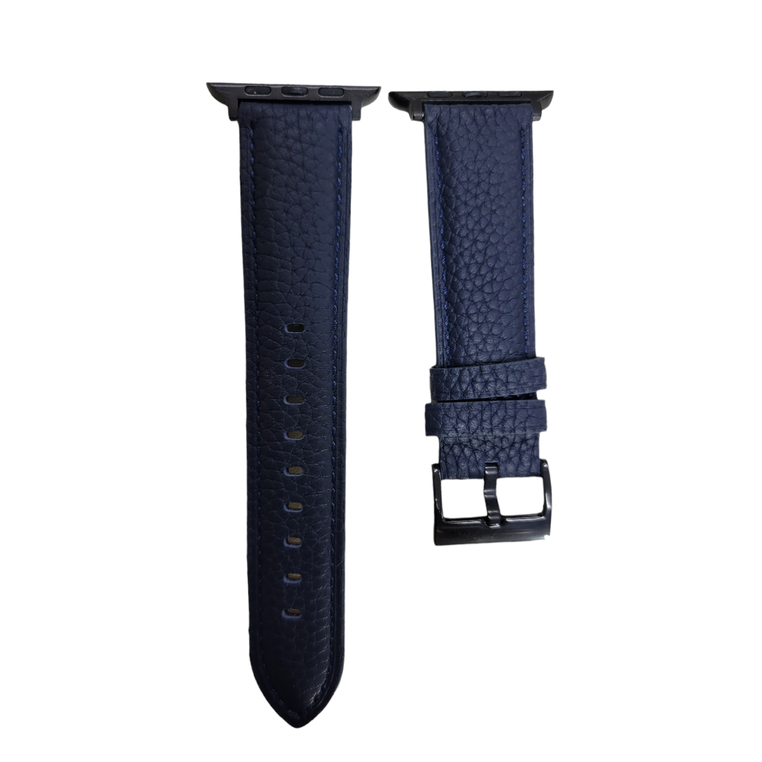 (42mm-44mm-45mm-49mm) Hermes Luxury Leather Blue Band - جلد هرميز لكچري كحلي 