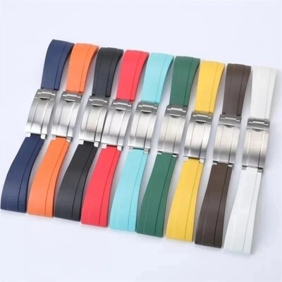 (42mm-44mm-45mm-46mm-49mm) Rolex rubber strap Grey - باند رولكس سيليكون رمادي 