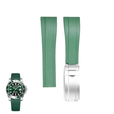 (38mm-40mm-41mm) Rolex rubber strap Green - باند رولكس سيليكون أخضر 