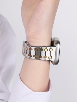 (38mm-40mm-41mm) Rolex AP Steel band Silver&amp;Gold - باند رولكس تصميم اي بي لون سلفر مع ذهبي 