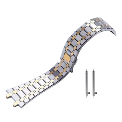 (22mm) Rolex AP Steel band Silver&amp;Gold - باند رولكس تصميم اي بي لون سلفر مع ذهبي 