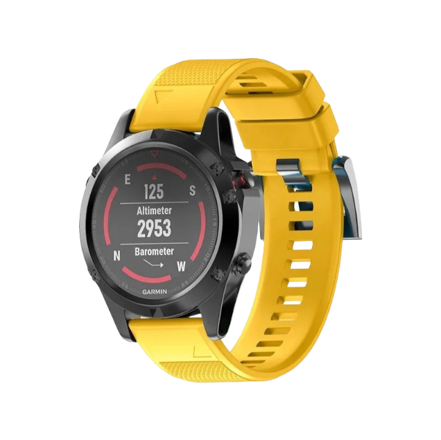 (26mm) Garmin Silicone Sports Band Yellow - جارمن سيليكون رياضي اصفر 