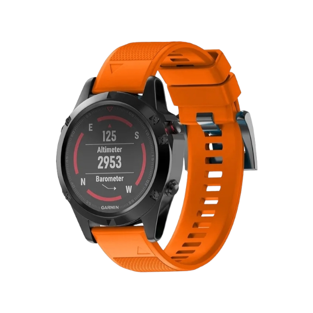 (26mm) Garmin Silicone Sports Band Orange - جارمن سيليكون رياضي برتقالي 