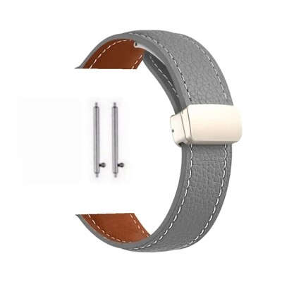 (22mm) Magnetic Leather Grey band - باند جلد مغناطيسي رمادي 