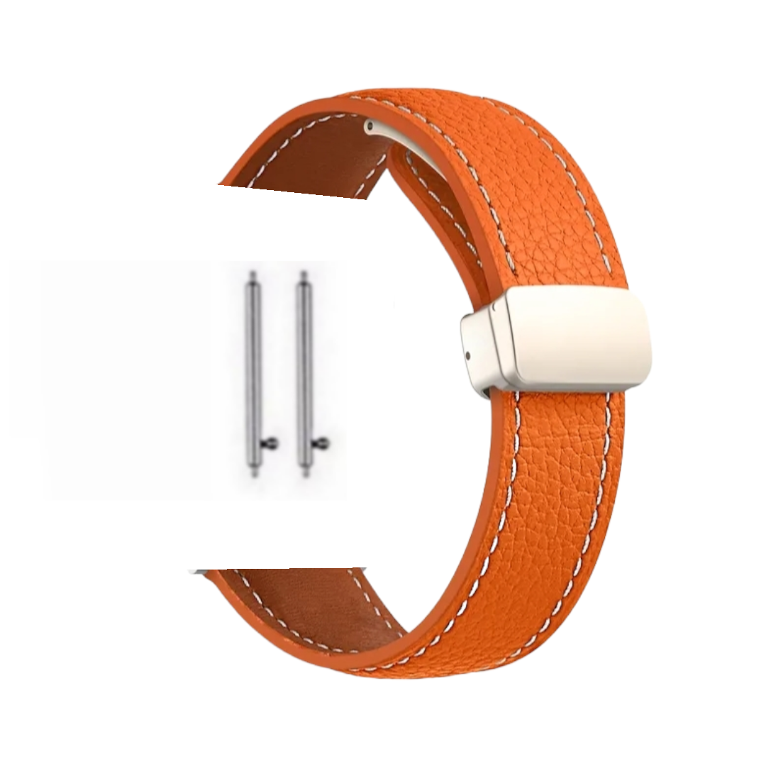 (22mm) Magnetic Leather Orange band - باند جلد مغناطيسي برتقالي 