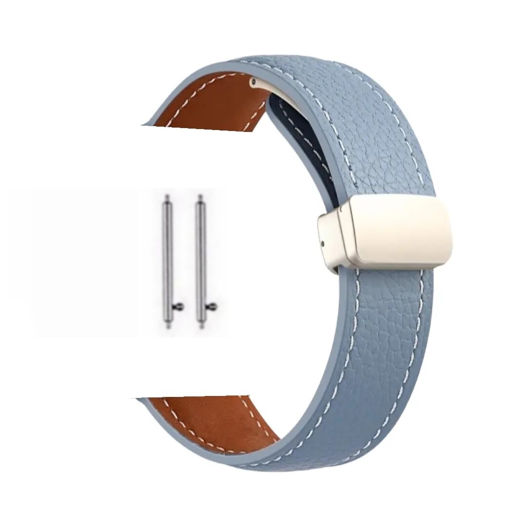(22mm) Magnetic Leather Light Blue band - باند جلد مغناطيسي سماوي 