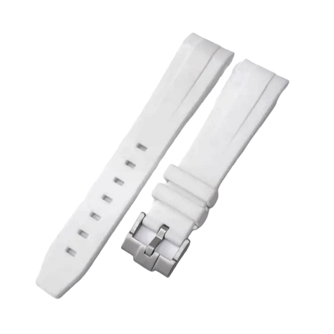 (OmegaXSwatch)  iSwatch silicone Milky White New Design - باند اي-سواتش لون ابيض لبني تصميم جديد
