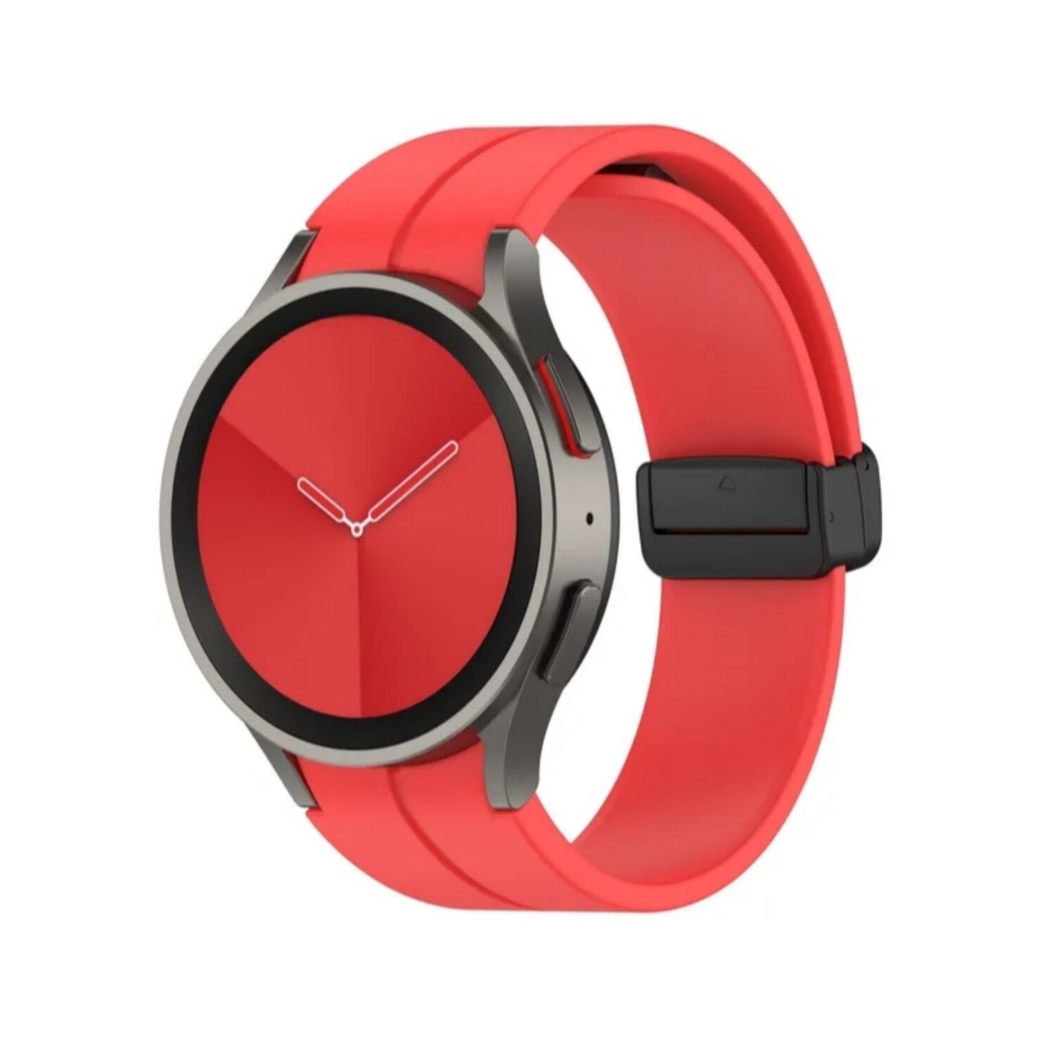 (20mm) Silicone with magnetic lock Red - باند سيليكون تسكيره مغناطيس احمر 