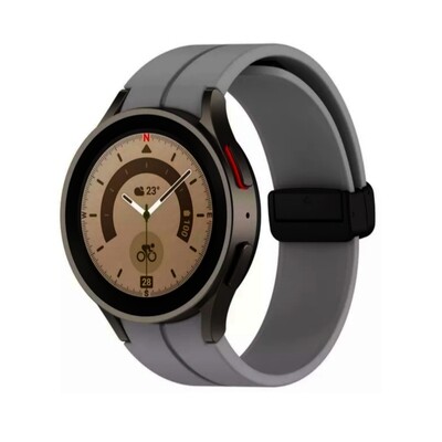(20mm) Silicone with magnetic lock Grey - باند سيليكون تسكيره مغناطيس رمادي