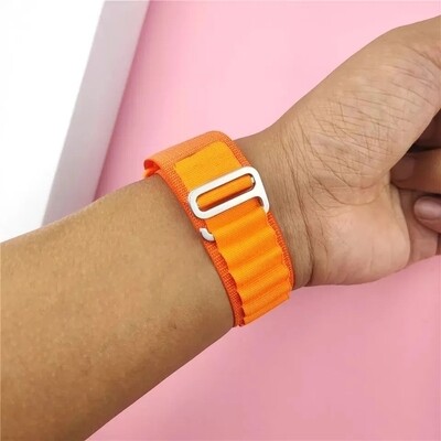 (38mm-40mm-41mm) Fabric Orange Alpine strap design - خام برتقالي تصميم ساعه الالترا الجديد 