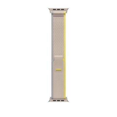 (42mm-44mm-45mm-49mm) Fabric Grey&amp;Yellow Trail loop strap design - خام رمادي مع اصفر تصميم ساعه الالترا الجديد 