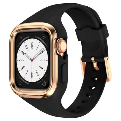 (40mm-41mm)  Stylish strap with cover Black - باند مع كفر نسائي اسود 