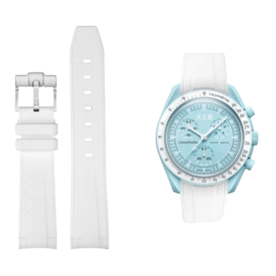 (OmegaXSwatch)  iSwatch silicone pattern White - باند اي-سواتش لون ابيض نقش 