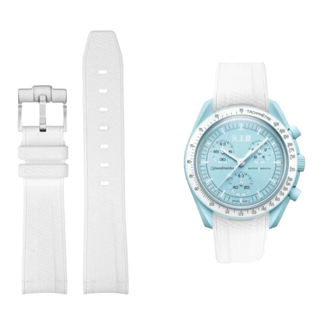 (OmegaXSwatch)  iSwatch silicone pattern White - باند اي-سواتش لون ابيض نقش 