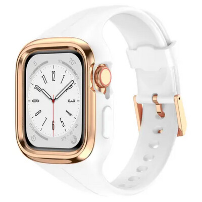 (40mm-41mm)  Stylish strap with cover White - باند مع كفر نسائي ابيض 