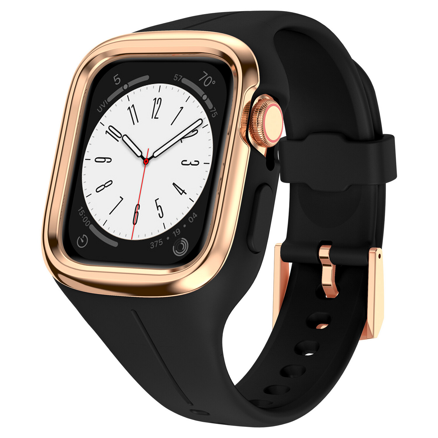 (40mm-41mm)  Stylish strap with cover Black - باند مع كفر نسائي اسود 