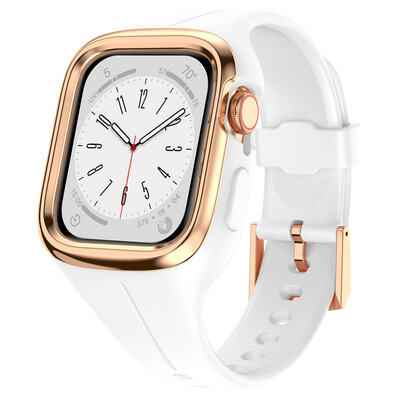 (40mm-41mm)  Stylish strap with cover White - باند مع كفر نسائي ابيض 