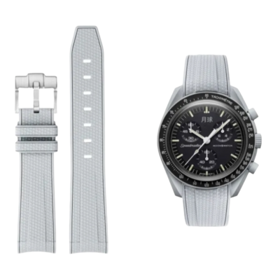 (OmegaXSwatch)  iSwatch silicone pattern Grey - باند اي-سواتش لون رمادي نقش 