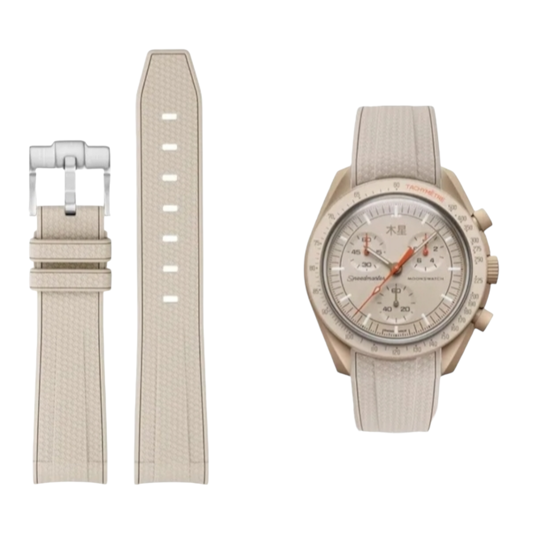 (OmegaXSwatch)  iSwatch silicone pattern Beige - باند اي-سواتش لون بيج نقش 