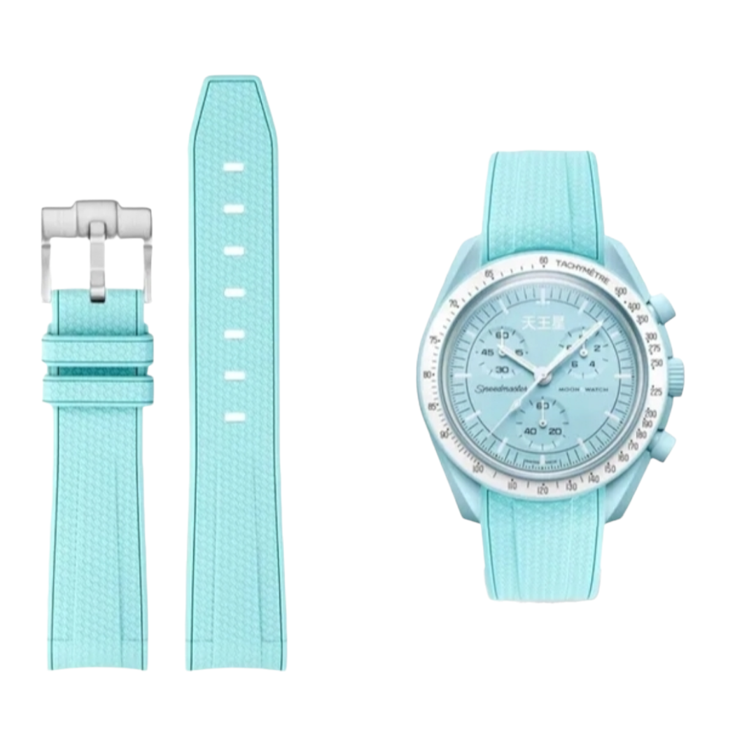 (OmegaXSwatch)  iSwatch silicone pattern Sky blue - باند اي-سواتش لون سماوي نقش 