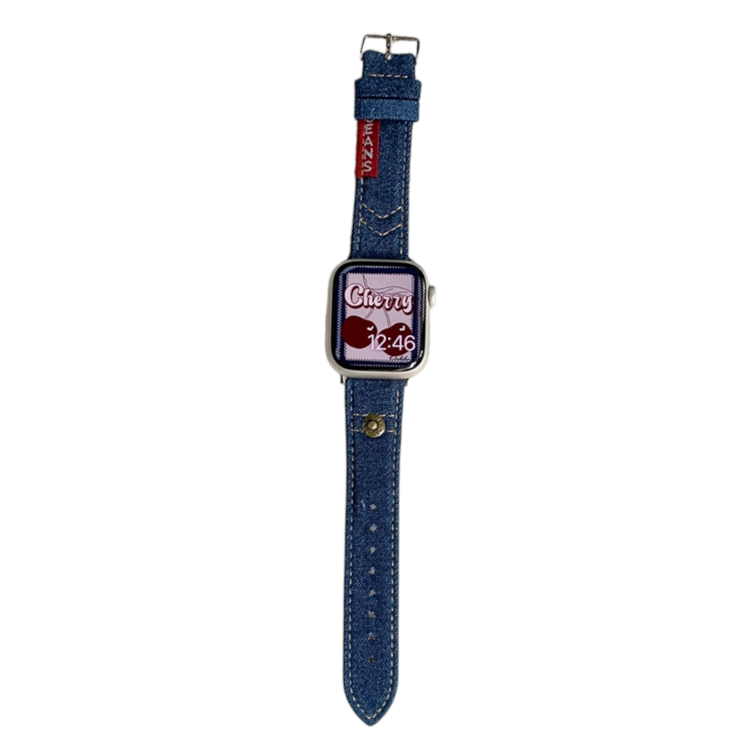 (38mm-40mm-41mm) Jeans Band new design Dark Blue -  باند جينز خام تصميم جديد كحلي 