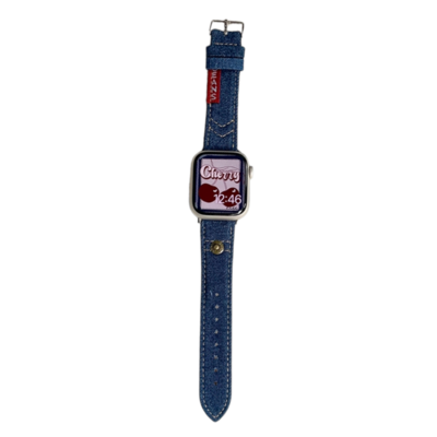 (38mm-40mm-41mm) Jeans Band new design Dark Blue -  باند جينز خام تصميم جديد كحلي 