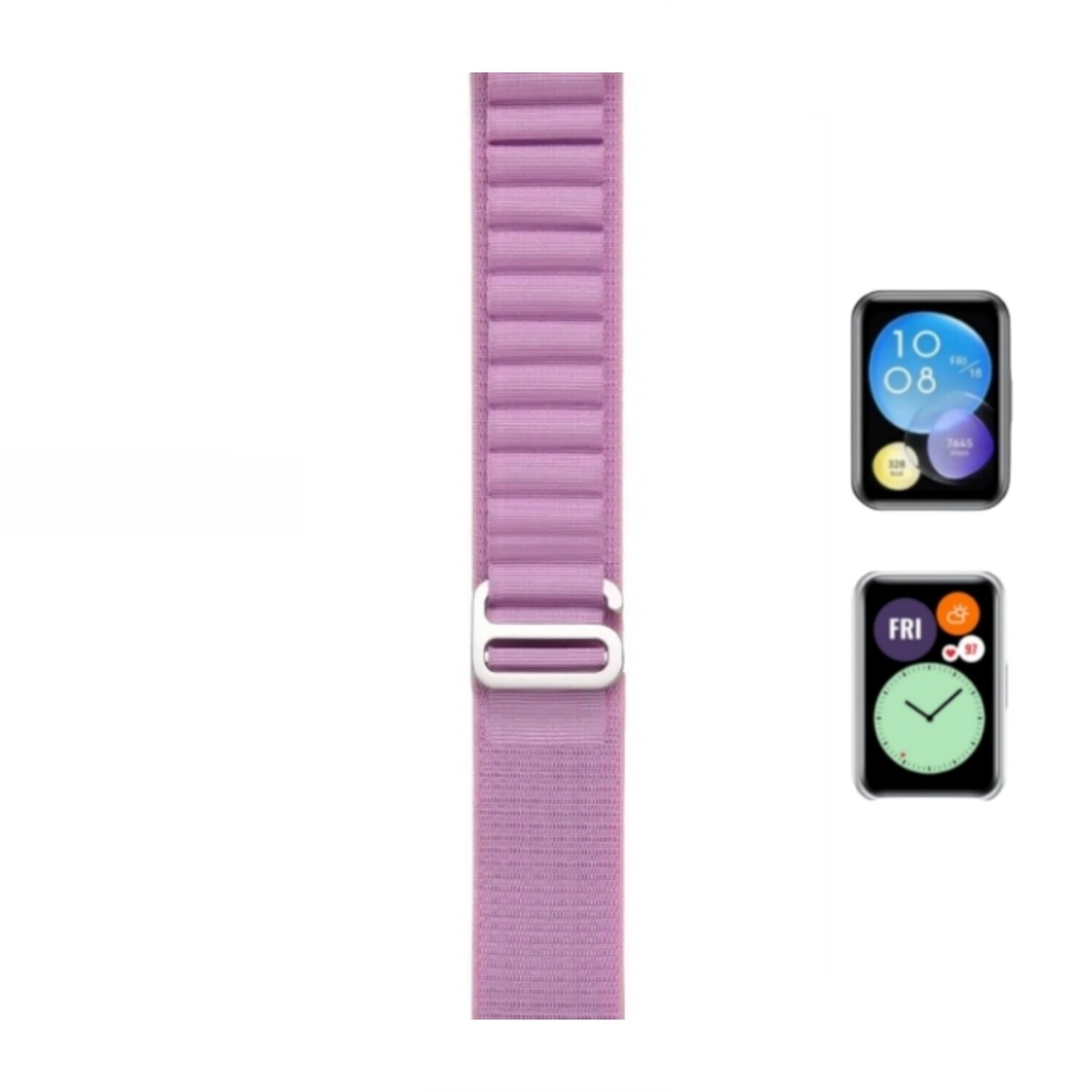 (Huawei Fit 1 &amp; 2 &amp; 3 &amp; 4/Pro) Alpine loop Purple new ultra strap design - باند خام بنفسجي تصميم ساعه الالترا الجديد 