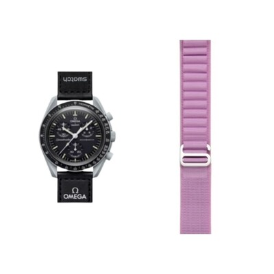 (OmegaXSwatch) Alpine loop Purple new ultra strap design - باند خام بنفسجي تصميم ساعه الالترا الجديد 